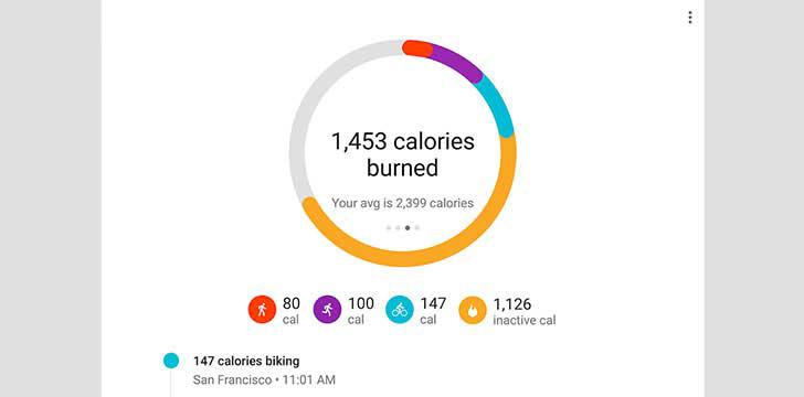 Google Fit's screenshots